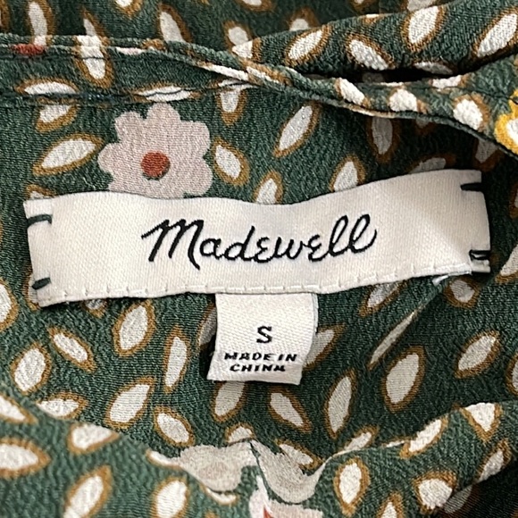 MADEWELL Silk Button-Back Tie Tee in Dropleaf Floral Size Small - Picture 7 of 11